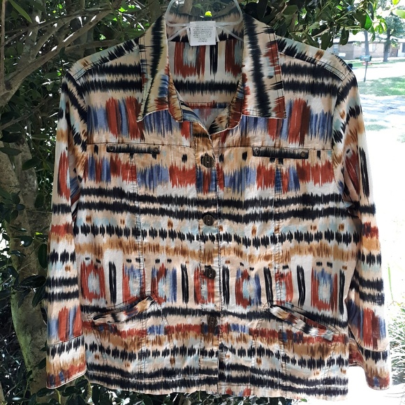 INDIAN PAINTBRUSH ARTSY STATEMENT CARGO JACKET, 14 - Picture 1 of 6